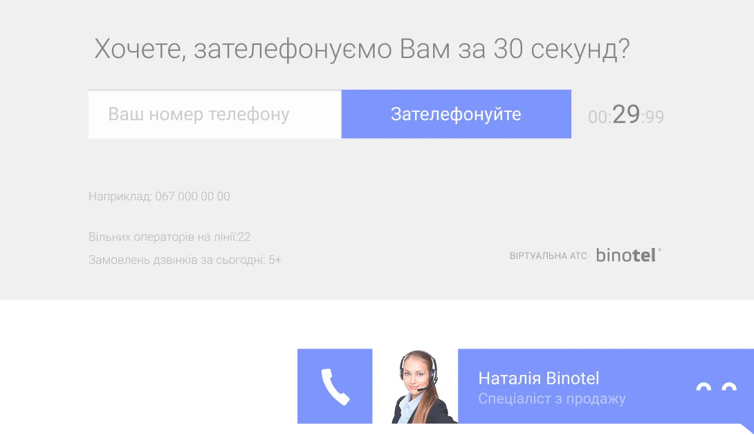 Кнопка замовлення дзвінка з сайту GetCall